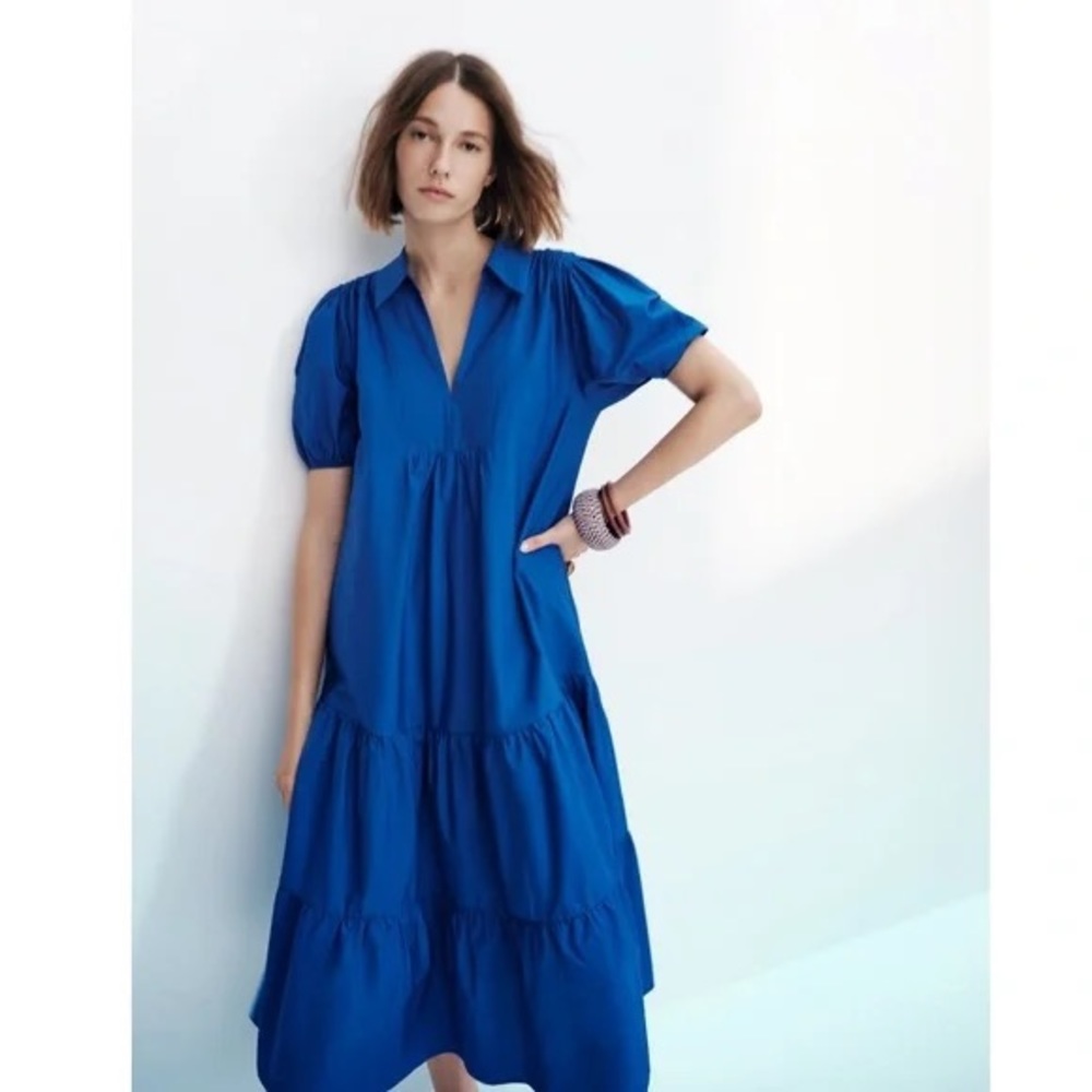 Zara Blue Poplin Dress Size XS